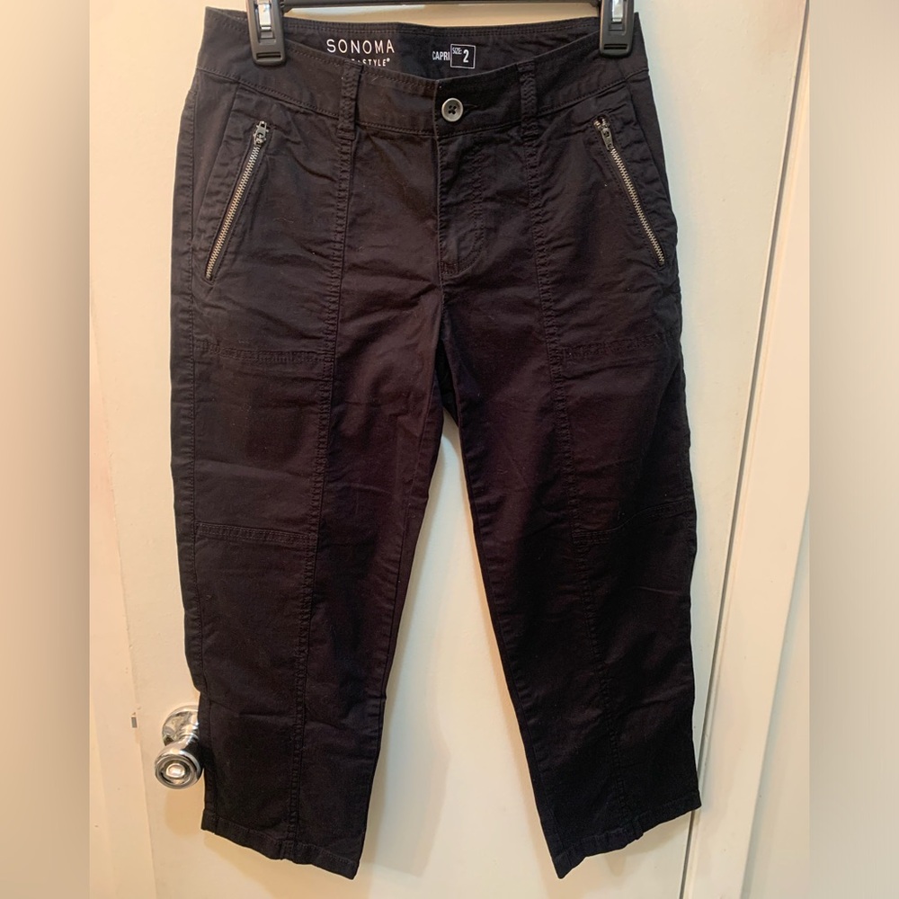 Sonoma black capris- nwot- size 2